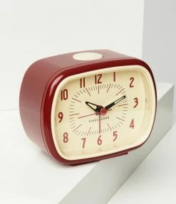 Kikkerland Red Retro Alarm Clock 1950s