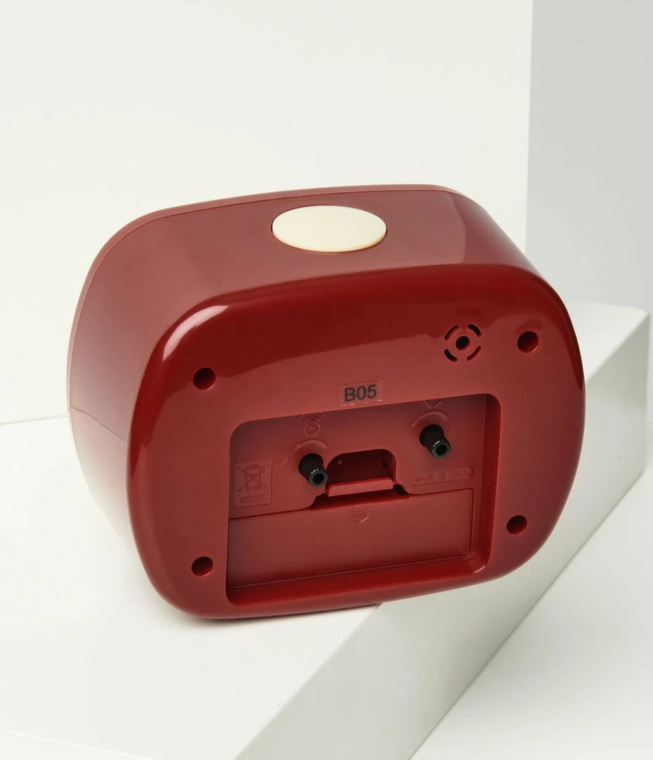 Kikkerland Red Retro Alarm Clock 1950s