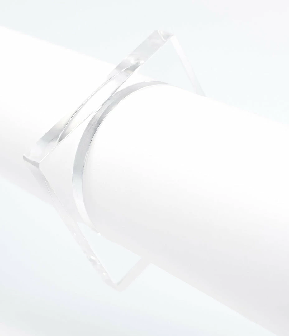 Faire (Narratives The Line) 1970s Clear Resin Square Bangle