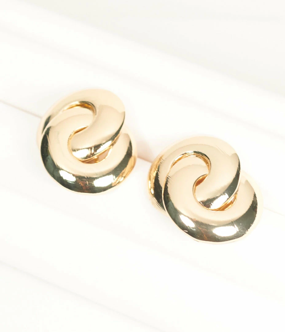 Joia Gold Link Stud Earrings