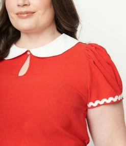 Fan Flair Popeye X Unique Vintage Plus Size Black & Red Olive Oyl Romper