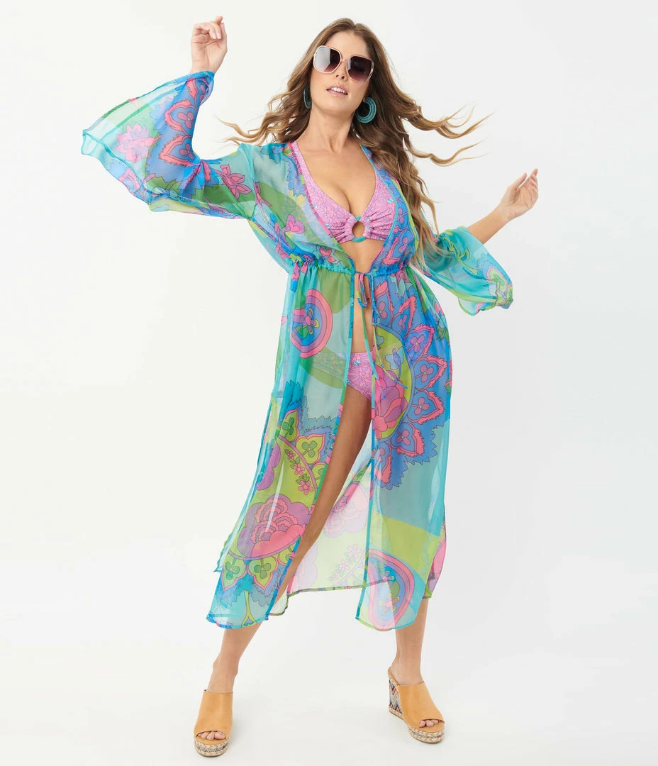 Barbie X Unique Vintage In Blooms Coverup Tops