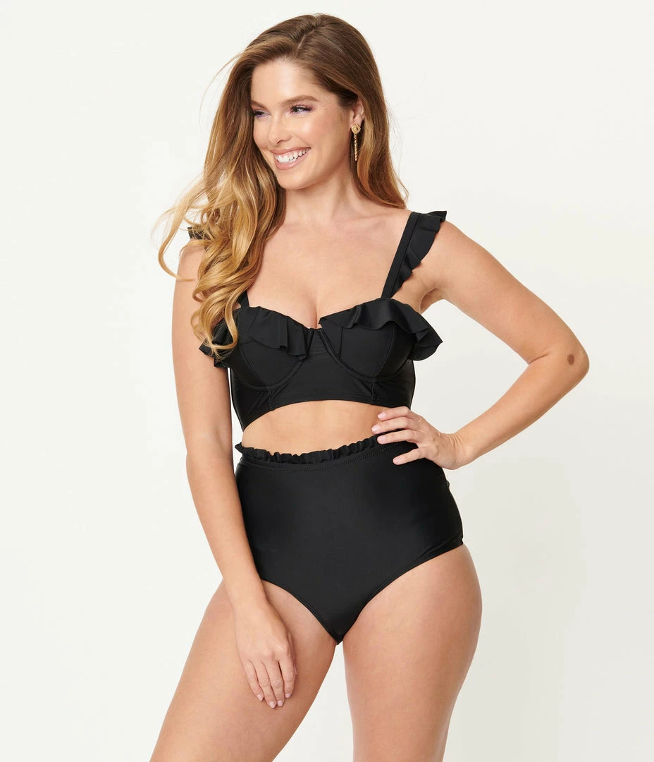 Swimwear Unique Vintage Black Southampton Swim Top