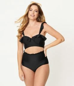 Swimwear Unique Vintage Black Southampton Swim Top