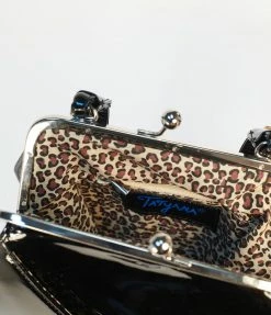 Tatyana Accessories Black Patent Leatherette To Die For Coffin Handbag