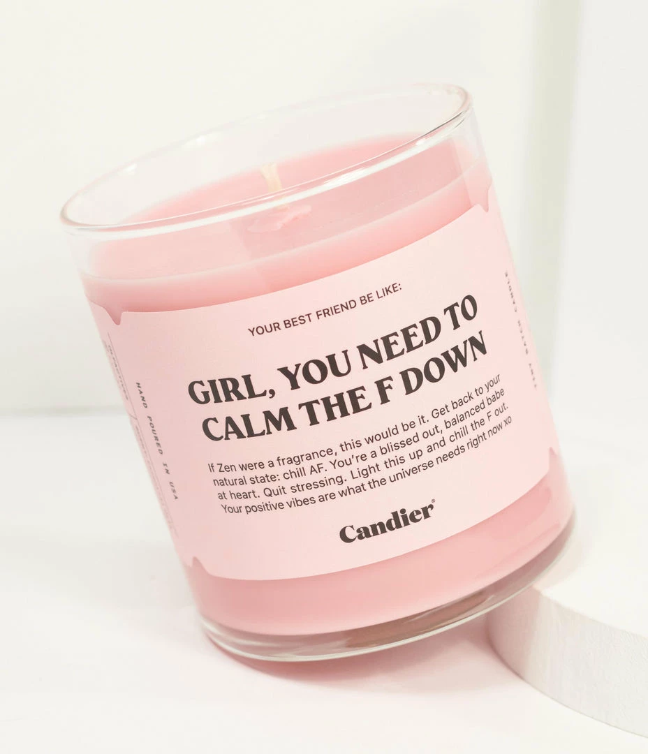Candier Accessories Girl You Need To Calm The F Down Candle