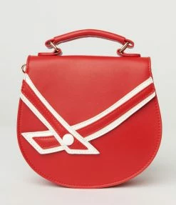 Lifestyle Group (UK) Ltd Red Leatherette Nautical Handbag 1950s