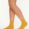 Accessories Unique Vintage Mustard Sparkle Crew Socks