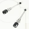 Unique Vintage Black & Silver Rhinestone Drop Earrings