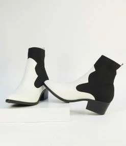 MIA Shoes Black & White Western Nicky Boots