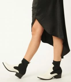 MIA Shoes Black & White Western Nicky Boots