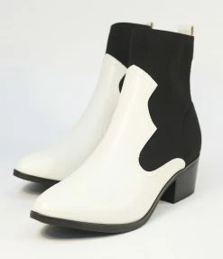 MIA Shoes Black & White Western Nicky Boots