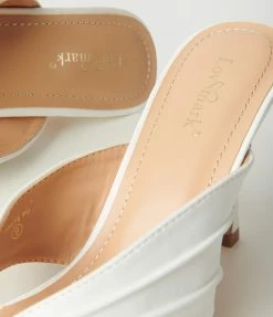 Verona Collection White Slip On Heel Sandals