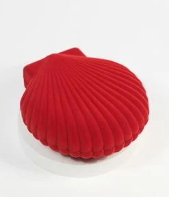 DOIY Accessories Red Velvet Seashell Venus Jewelry Box
