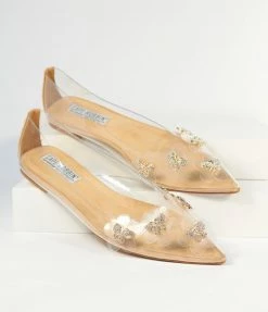 Cape Robbin Rhinestone Butterfly & Clear Floral Flats