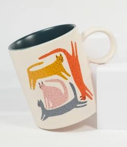 FRINGE STUDIO, LLC Multicolor Cats Ceramic Mug