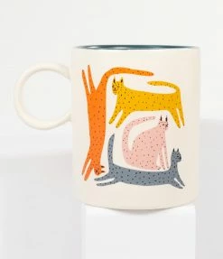FRINGE STUDIO, LLC Multicolor Cats Ceramic Mug