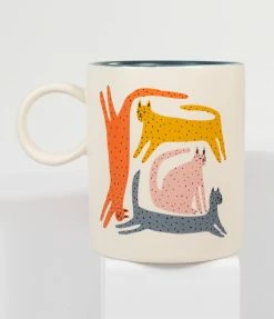 FRINGE STUDIO, LLC Multicolor Cats Ceramic Mug