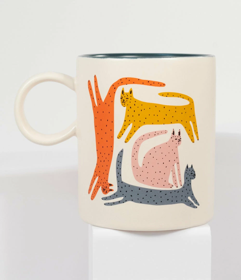 FRINGE STUDIO, LLC Multicolor Cats Ceramic Mug