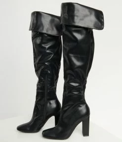 DDK FOOTWEAR, INC Shoes Black Leatherette Tall Knee-High Boots