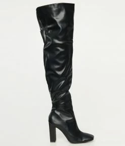 DDK FOOTWEAR, INC Shoes Black Leatherette Tall Knee-High Boots