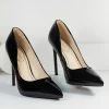 Shoe Click Black Patent Leatherette Pointed Toe Pumps 1980s & 1990s