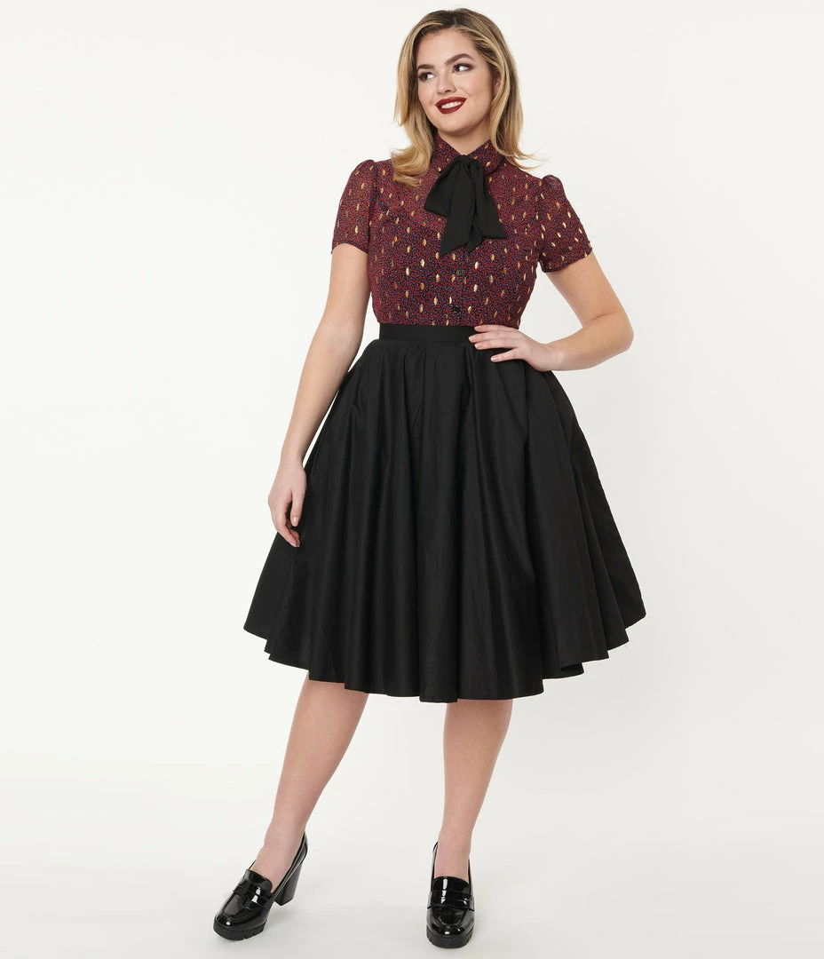 Bottoms Magnolia Place Black Sally Swing Skirt
