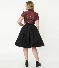 Bottoms Magnolia Place Black Sally Swing Skirt