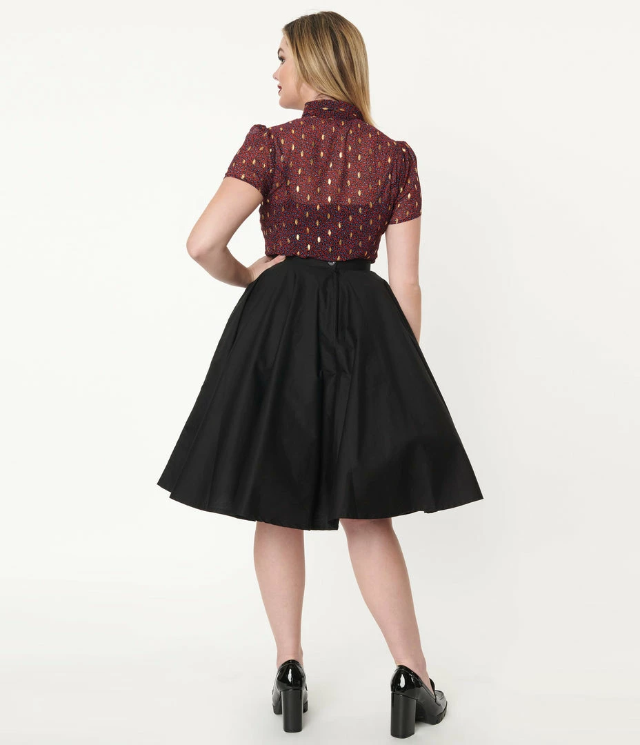 Bottoms Magnolia Place Black Sally Swing Skirt