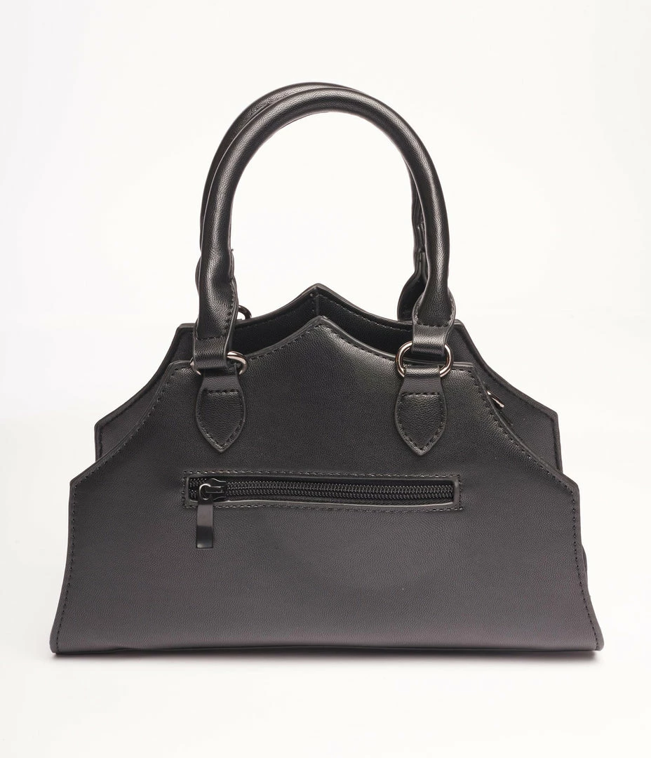 Banned Apparel Inc. Black Leatherette Spiderweb Handbag