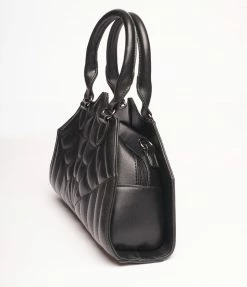 Banned Apparel Inc. Black Leatherette Spiderweb Handbag