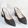 Shoe Click Shoes Shimmering Black Slingback Heels