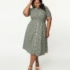 Lifestyle Group (UK) Ltd Plus Size Black & White Daisy Midi Dress