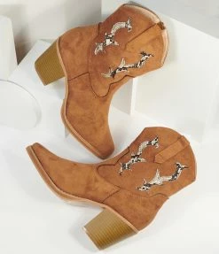 Joia Brown Suede Western Cowboy Boots 1970s