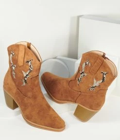 Joia Brown Suede Western Cowboy Boots 1970s