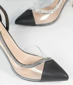 Joia Black & Silver Rhinestone Pumps