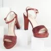 Joia Wine Peep Toe Platform Heels
