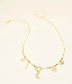 FAME Accessories Gold Link Protection Charm Necklace