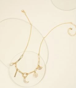 FAME Accessories Gold Link Protection Charm Necklace