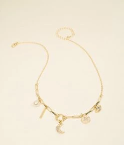 FAME Accessories Gold Link Protection Charm Necklace