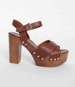 Unique Vintage Brown Platform Clogs Unique Vintage Brand