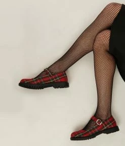 Unique Vintage Brand Unique Vintage Red Plaid Mary Jane Flats