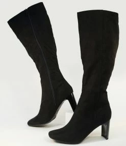 SHOEMAIDEN Black Suede Knee High Boots