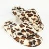 SHOEMAIDEN Leopard Print Fuzzy Slippers
