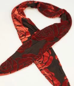 Faire (I'm With The Band) Burgundy Devore Velvet Scarf