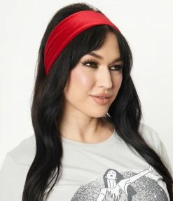 Faire (I'm With The Band) 1980s & 1990s Red Velvet Scarf