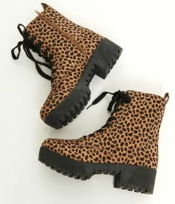 Joia 1980s & 1990s Leopard Suede Platform Combat Boots