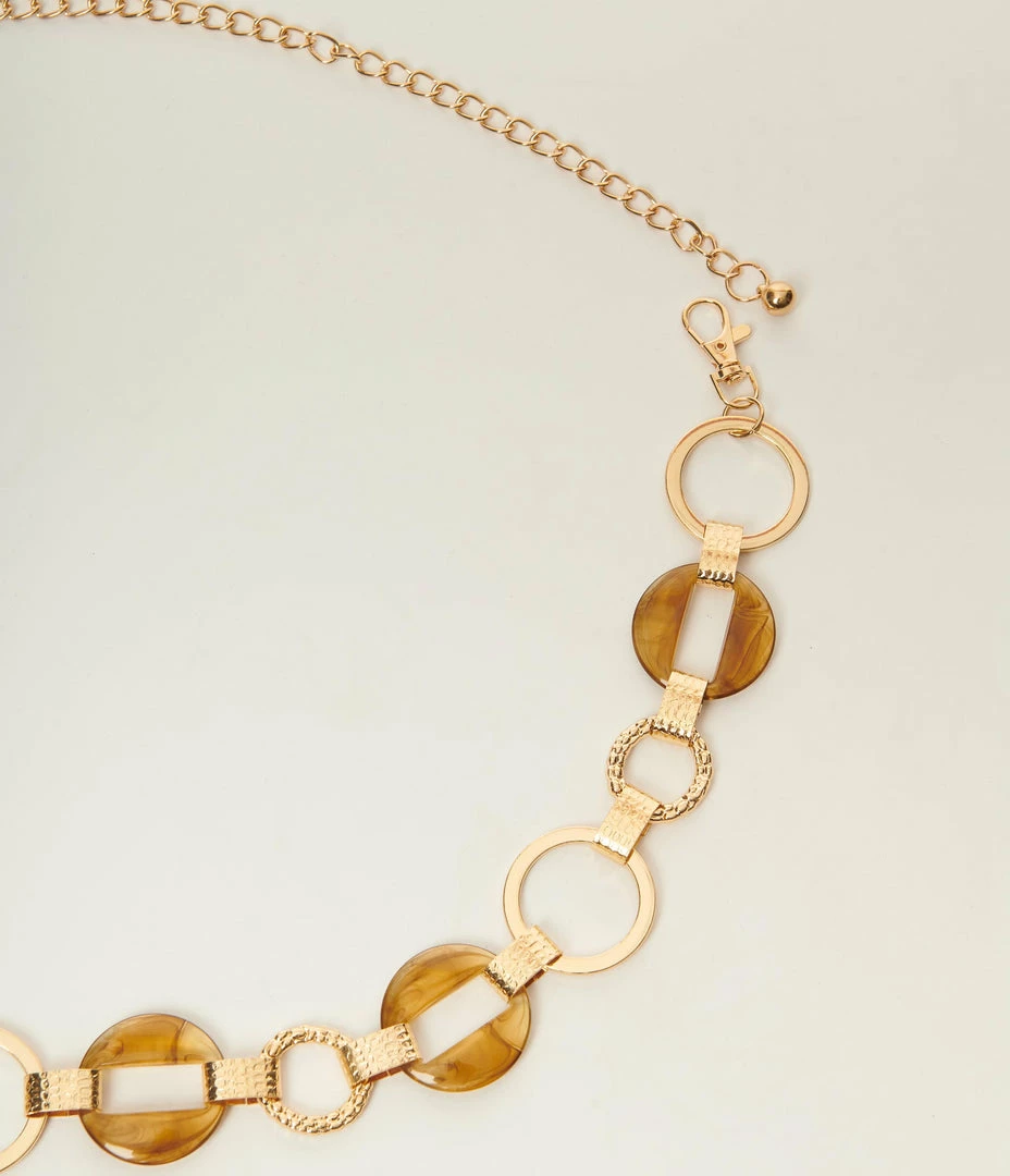 Unique Vintage Gold & Brown Chain Belt Unique Vintage Brand