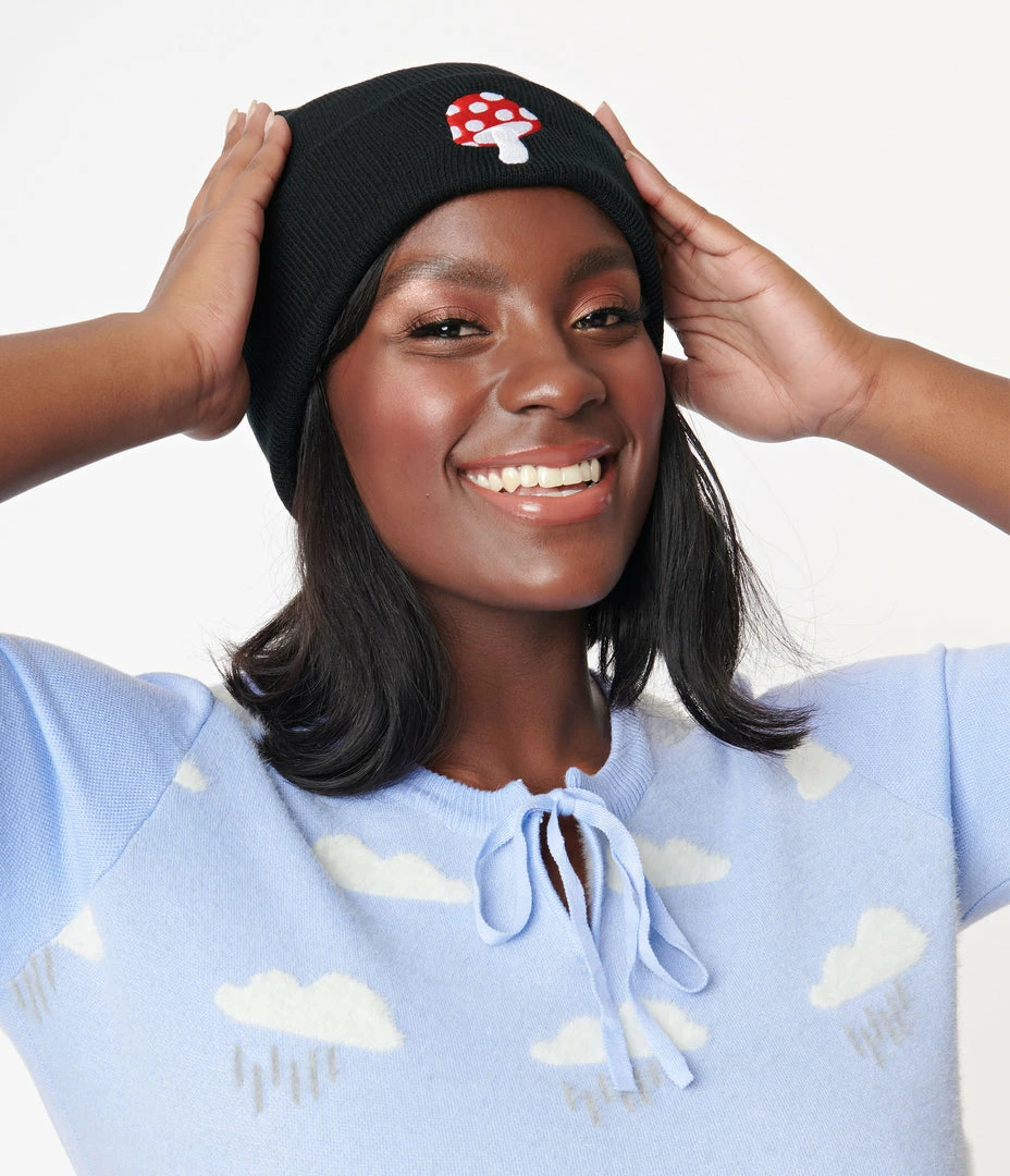 Ana Accessories Black Mushroom Beanie