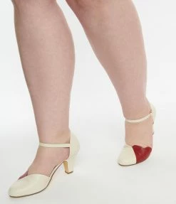 1950s Chelsea Crew Red & Cream Pumps